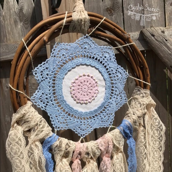 HandmadePastel Doilie & Lace Dreamcatcher